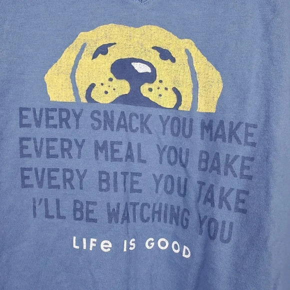 Women's Crusher Tee LIFE IS GOOD Shirt SZ S Small Golden Retriever Dog Mom VNeck - Picture 2 of 9